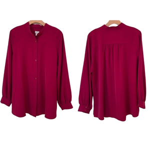 🛼Chico's button down long sleeve Magenta size 3 GUC..